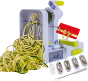 5-Blade Spiralizer – Multifunctional Foldable Vegetable Slicer | Healthy Diet Veggie Pasta Maker with Brush & 4 Recipe eBooks