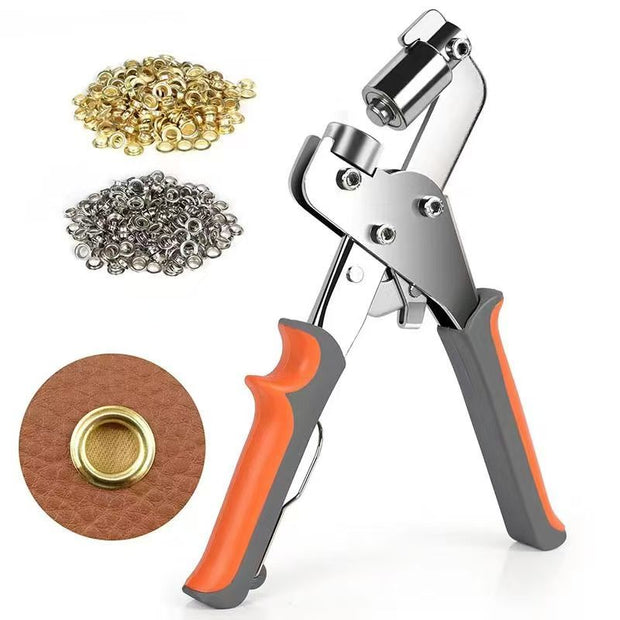 Grommet Tool Kit – Includes 500pcs 3/8-Inch Metal Grommets | All-in-One Eyelet Punch Set for Fabric, Canvas, Tarps & More