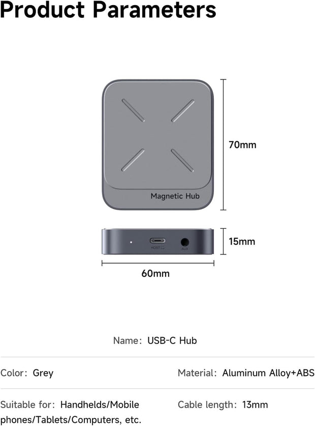 🔌 7-in-1 Magnetic USB-C Hub – The Ultimate All-in-One Expansion Solution