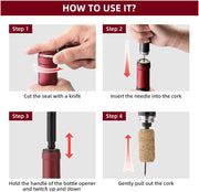 Portable Air Pressure Wine Opener, 2 in 1 Cork Wine Opener Needle with Foil Cutter, Handheld Cork Opener