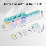 Weekly Pill Organizer Magnetic, Removable Pill Box 7 Day 1 Time a Day, Large Travel Pill Case, Week Once Daily Medication Dispenser, Medicine Container Holder for Supplement, Vitamin, Black