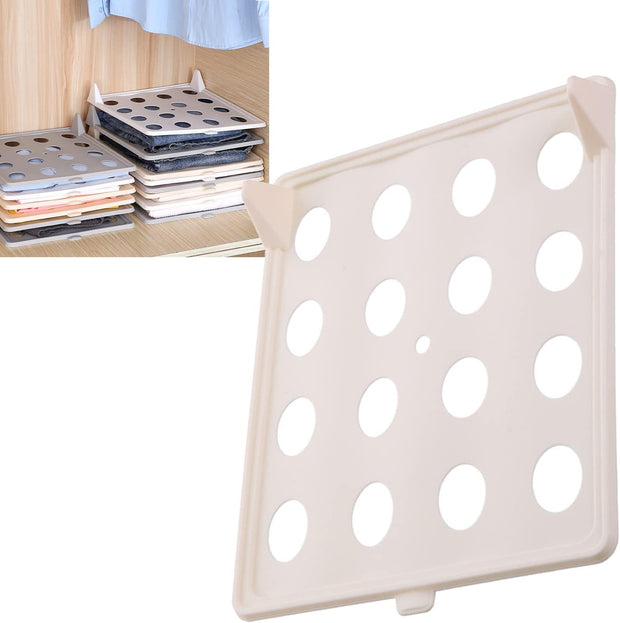Clothes Organizer Tray, Innovative Household T Shirt Clothing Folding Storage Shelf Rack Stackable Shirt Receipt Board for Clothes Pants Shirts(white)