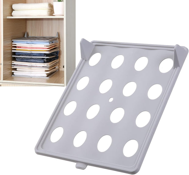 Clothes Organizer Tray, Innovative Household T Shirt Clothing Folding Storage Shelf Rack Stackable Shirt Receipt Board for Clothes Pants Shirts(white)