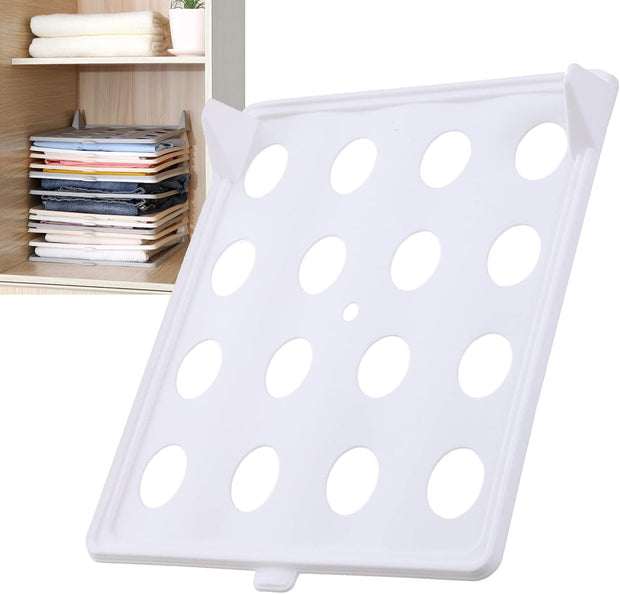 Clothes Organizer Tray, Innovative Household T Shirt Clothing Folding Storage Shelf Rack Stackable Shirt Receipt Board for Clothes Pants Shirts(white)