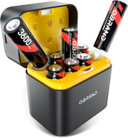 Lithium AA Rechargeable Batteries with Charger - 8 Pack 1.5V 3600mWh Double A Batteries, Quick Charge 3H, Storage Box for Blink Cameras/Game Callers/Motorized Toys (Replace with Nimh/Nicd/Lithium)