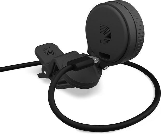 D'Addario Nexxus 360 Rechargeable Guitar Tuner - Clip On Guitar Tuner - Acoustic Guitar Tuner - Electric Guitar Tuner - 24 Hours of Tuning Time per Charge - Rotates 360-degrees