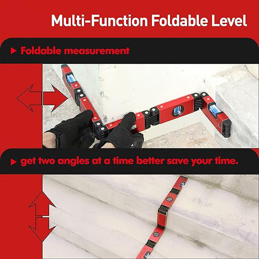 🔧 Multi-Function Foldable Level Tool｜Compact, Accurate &amp; Versatile for DIY, Woodworking, Construction