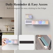 Weekly Pill Organizer Magnetic, Removable Pill Box 7 Day 1 Time a Day, Large Travel Pill Case, Week Once Daily Medication Dispenser, Medicine Container Holder for Supplement, Vitamin, Black