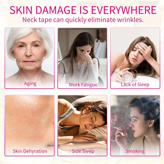 5 PCS Silicone Neck Wrinkle Patches, Reusable Overnight Anti-Wrinkle Patches, Anti Aging Silicone Wrinkle Patches for Skin Firming & Neck Tightening Wrinkles (1.5 month Supply)