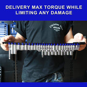 Mayouko 80-Piece Portable Socket Organizer Tray, 2 Pcs Set, Blue & Red, Tools Organizer 1/4-Inch, 3/8-Inch, 1/2-Inch, Heavy Duty Socket Holder, Black Rails, Blue & Red Clips