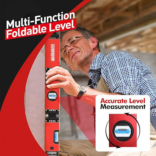 🔧 Multi-Function Foldable Level Tool｜Compact, Accurate &amp; Versatile for DIY, Woodworking, Construction