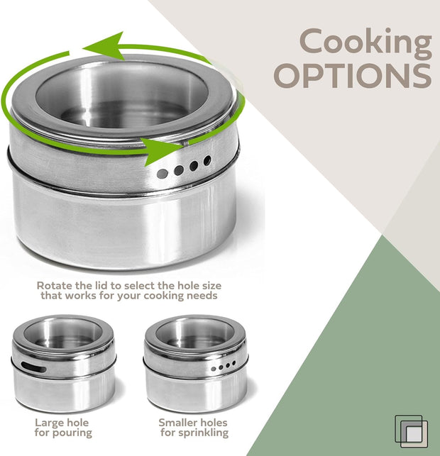 Uncluttered Designs Intergalactic Spice Rack Set With Magnetic Jars, Stand and Wall Mount by (9 Tin)