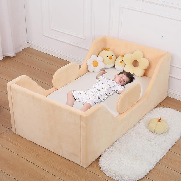 Crib with extra safety width