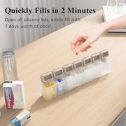 Weekly Pill Organizer Magnetic, Removable Pill Box 7 Day 1 Time a Day, Large Travel Pill Case, Week Once Daily Medication Dispenser, Medicine Container Holder for Supplement, Vitamin, Black