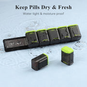 Weekly Pill Organizer Magnetic, Removable Pill Box 7 Day 1 Time a Day, Large Travel Pill Case, Week Once Daily Medication Dispenser, Medicine Container Holder for Supplement, Vitamin, Black