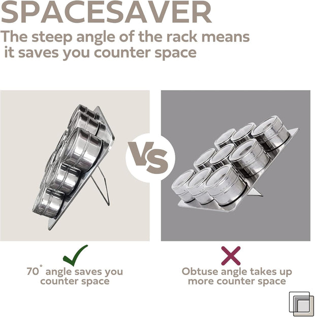 Uncluttered Designs Intergalactic Spice Rack Set With Magnetic Jars, Stand and Wall Mount by (9 Tin)