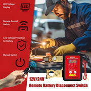 Kill Switch for Car, 12V Remote Battery Disconnect Switch 240A, Car Battery Kill Switch Anti Theft, Automatic Cut/Shut Off Switch for Auto, RV, ATV,Truck, Boat.