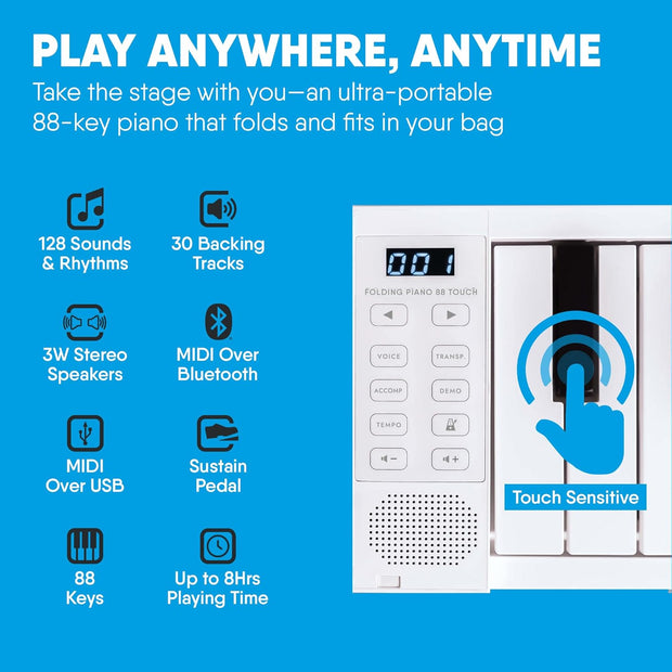 WaveRider 88 – The Foldable Full-Size Piano That Goes Anywhere 🎹