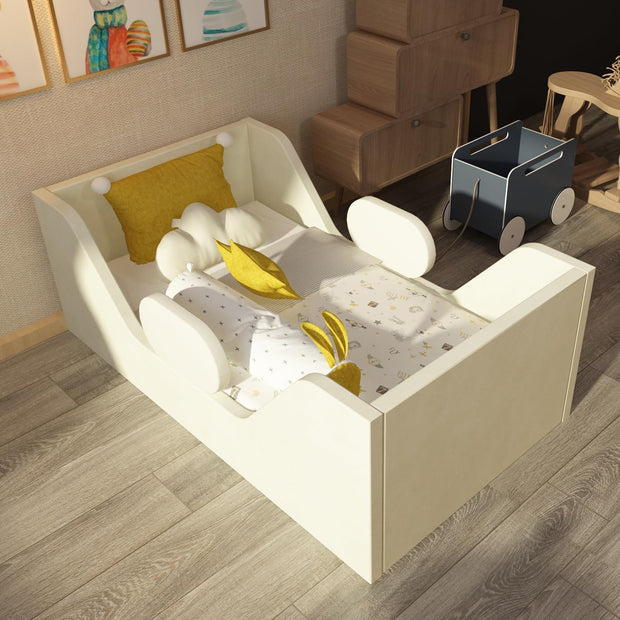 Crib with extra safety width