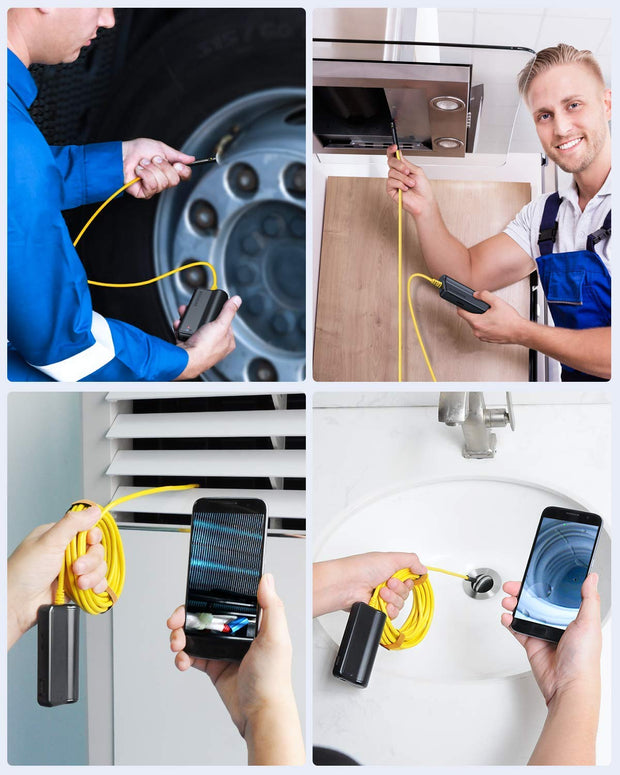 WiFi Dual-Lens Industrial Endoscope – 1080P HD Split-Screen Snake Camera