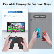 V-shaped Charging Grip with Indicator Lights Compatible with Switch — Charge While Playing Game Controller