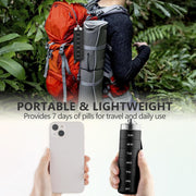 Metal Travel Pill Organizer, Portable 7 Day Vitamin Organizer Stackable, Waterproof 1 Times A Day Pill Box, Large Pill Container, Daily Medicine Organizer for Vitamin, Fish Oil, Supplement