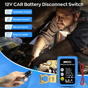 Kill Switch for Car, 12V Remote Battery Disconnect Switch 240A, Car Battery Kill Switch Anti Theft, Automatic Cut/Shut Off Switch for Auto, RV, ATV,Truck, Boat.