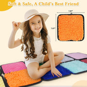 Montessori Sensory Mats Set – 16 Assorted Textured Tiles for Engaging Sensory Play