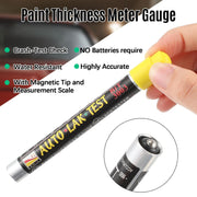 2 Pcs Paint Thickness Gauge Precision Paint Coating Tester Magnetic Tip Car Paint Tester Pen Waterproof Paint Depth Gauge Car Body Damage Detector for Crash Check Coating Film Inspection