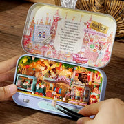 Box Theatre Dollhouse Kit – DIY Miniature Tin Box House with LED Lights