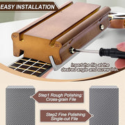 4-in-1 Bass and Guitar Fret File – 3°/23°/35°/90° Fret Dressing Tool | Essential Luthier Tool for Beveling, Rounding, and Deburring