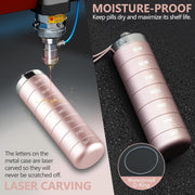 Metal Travel Pill Organizer, Portable 7 Day Vitamin Organizer Stackable, Waterproof 1 Times A Day Pill Box, Large Pill Container, Daily Medicine Organizer for Vitamin, Fish Oil, Supplement