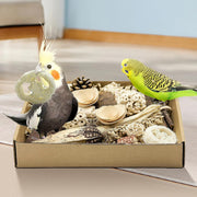 Natural Bird Toy Foraging Parrot Shredding Toys Box – Safe, Fun, and Engaging for Small-Medium Birds