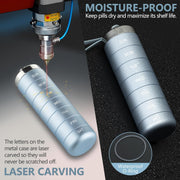 Metal Travel Pill Organizer, Portable 7 Day Vitamin Organizer Stackable, Waterproof 1 Times A Day Pill Box, Large Pill Container, Daily Medicine Organizer for Vitamin, Fish Oil, Supplement