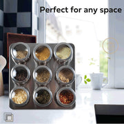 Uncluttered Designs Intergalactic Spice Rack Set With Magnetic Jars, Stand and Wall Mount by (9 Tin)
