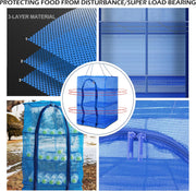 Drying Rack 4 Layers Folding Mesh, Foldable Nylon Netting, Hanging Drying Net, for Shrimp, Fish, Fruit, Vegetables, Herb, with Zipper Opening - Blue (25.59X13.78X13.78 in)