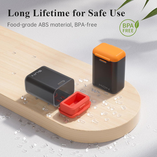 Weekly Pill Organizer Magnetic, Removable Pill Box 7 Day 1 Time a Day, Large Travel Pill Case, Week Once Daily Medication Dispenser, Medicine Container Holder for Supplement, Vitamin, Black