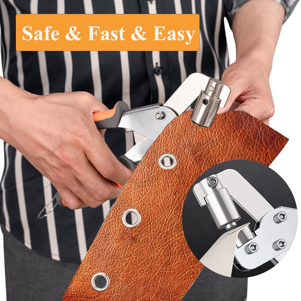 Grommet Tool Kit – Includes 500pcs 3/8-Inch Metal Grommets | All-in-One Eyelet Punch Set for Fabric, Canvas, Tarps & More