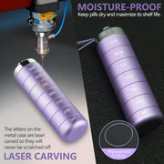 Metal Travel Pill Organizer, Portable 7 Day Vitamin Organizer Stackable, Waterproof 1 Times A Day Pill Box, Large Pill Container, Daily Medicine Organizer for Vitamin, Fish Oil, Supplement