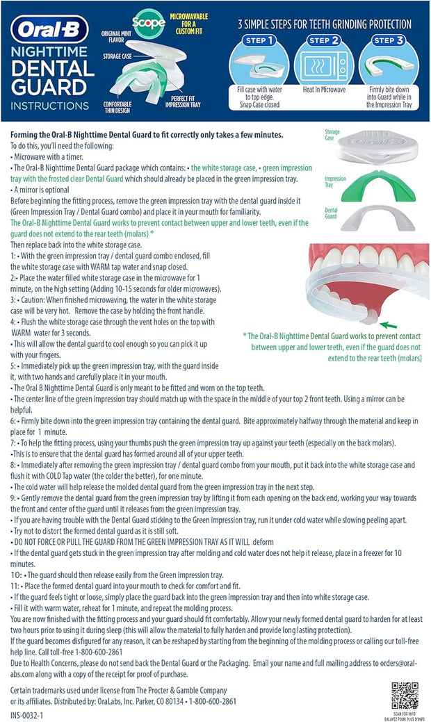 Nighttime Dental Guard – Less Than 3-Minutes for Custom Teeth Grinding Protection with Scope Mint Flavor – Made in an FDA Audited USA Facility (2 Pack)