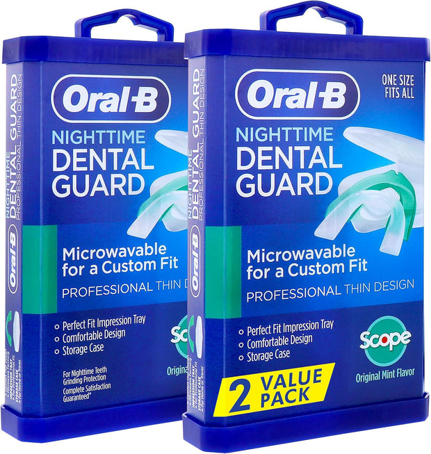 Nighttime Dental Guard – Less Than 3-Minutes for Custom Teeth Grinding Protection with Scope Mint Flavor – Made in an FDA Audited USA Facility (2 Pack)