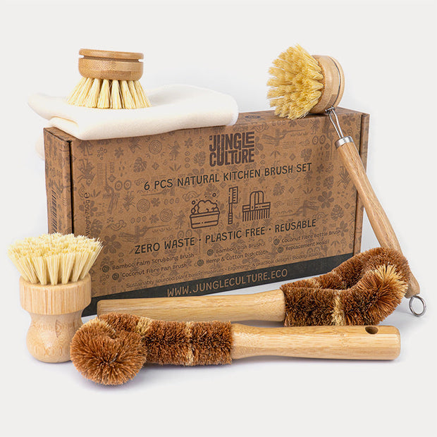 Bamboo Dish Brush Set  | Eco-friendly Washing Up Brushes