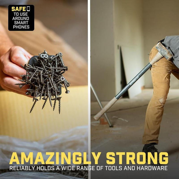 Magnetic Tool Holder-Clip-On Belt Magnet for Screws,Nails,Hammers,Sockets,Pliers,Screwdrivers,Trowels,Drill Bits,Wrenches &More Heavy Duty