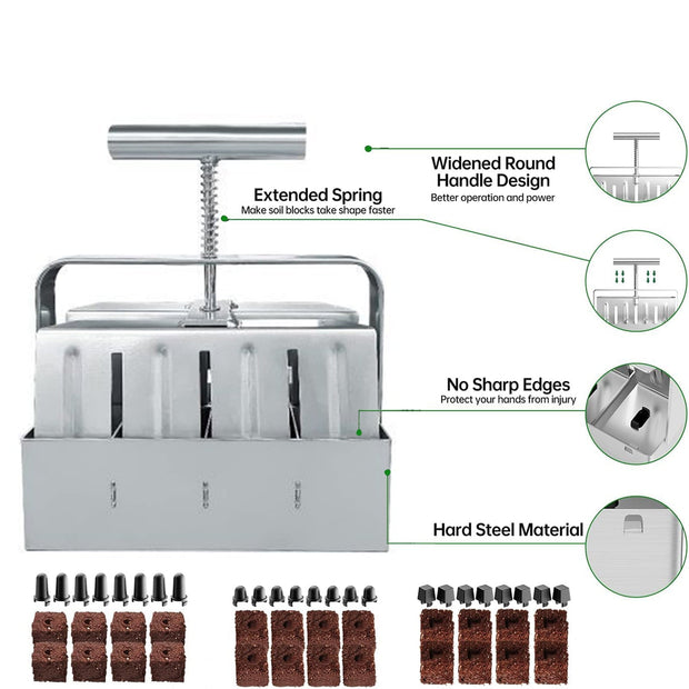 Handheld Soil Block Maker – Eco-Friendly Seed Starting Tool